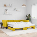 daybed med udtræk og madras 100x200 cm velour gul