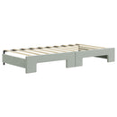 daybed med udtræk og madras 90x190 cm velour lysegrå