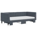 daybed med udtræk og madras 90x190 cm velour mørkegrå