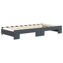 daybed med udtræk og madras 90x190 cm velour mørkegrå