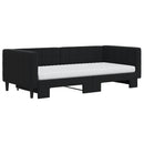 daybed med udtræk og madras 90x190 cm velour sort