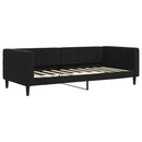 daybed med udtræk og madras 90x190 cm velour sort