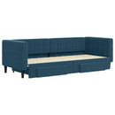daybed med udtræk og skuffer 80x200 cm stof blå