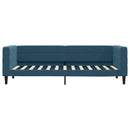 daybed med udtræk og skuffer 80x200 cm stof blå