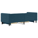 daybed med udtræk og skuffer 80x200 cm stof blå