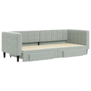 daybed med udtræk og skuffer 80x200 cm velour lysegrå