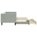 daybed med udtræk og skuffer 80x200 cm velour lysegrå