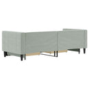daybed med udtræk og skuffer 80x200 cm velour lysegrå