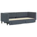 daybed med udtræk og skuffer 80x200 cm velour mørkegrå
