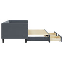daybed med udtræk og skuffer 80x200 cm velour mørkegrå