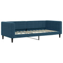 daybed med udtræk og skuffer 90x200 cm velour blå