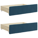 daybed med udtræk og skuffer 90x200 cm velour blå