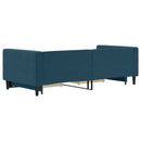 daybed med udtræk og skuffer 90x200 cm velour blå