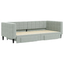 daybed med udtræk og skuffer 90x200 cm velour lysegrå