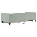 daybed med udtræk og skuffer 90x200 cm velour lysegrå