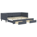 daybed med udtræk og skuffer 90x200 cm velour mørkegrå