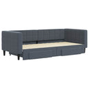 daybed med udtræk og skuffer 90x200 cm velour mørkegrå