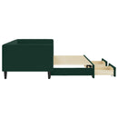 daybed med udtræk og skuffer 90x200 cm velour mørkegrøn