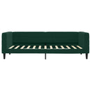 daybed med udtræk og skuffer 90x200 cm velour mørkegrøn