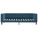daybed med udtræk og skuffer 100x200 cm velour blå