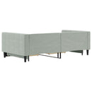 daybed med udtræk og skuffer 100x200 cm velour lysegrå
