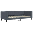 daybed med udtræk og skuffer 100x200 cm velour mørkegrå