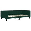 daybed med udtræk og skuffer 100x200 cm velour mørkegrøn