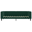 daybed med udtræk og skuffer 100x200 cm velour mørkegrøn