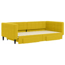 daybed med udtræk og skuffer 100x200 cm velour gul