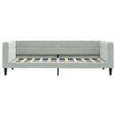 daybed med udtræk og skuffer 90x190 cm velour lysegrå