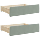 daybed med udtræk og skuffer 90x190 cm velour lysegrå