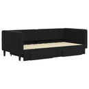 daybed med udtræk og skuffer 90x190 cm velour sort