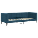 daybed med udtræk og skuffer 80x200 cm stof blå