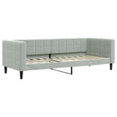 daybed med udtræk og skuffer 80x200 cm velour lysegrå