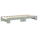 daybed med udtræk og skuffer 80x200 cm velour lysegrå