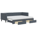 daybed med udtræk og skuffer 80x200 cm velour mørkegrå