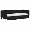 daybed med udtræk og skuffer 80x200 cm velour sort