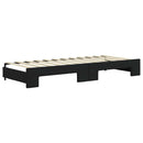 daybed med udtræk og skuffer 80x200 cm velour sort