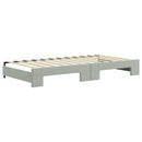 daybed med udtræk og skuffer 100x200 cm velour lysegrå