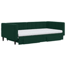 daybed med udtræk og skuffer 100x200 cm velour mørkegrøn