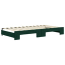 daybed med udtræk og skuffer 100x200 cm velour mørkegrøn