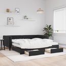 daybed med udtræk og skuffer 100x200 cm velour sort