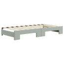 daybed med udtræk og skuffer 90x190 cm velour lysegrå