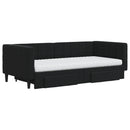daybed med udtræk og skuffer 90x190 cm velour sort