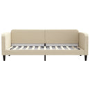 daybed med madras 80x200 cm stof cremefarvet