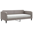 daybed med madras 90x200 cm stof gråbrun