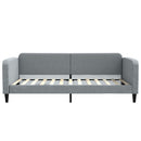 daybed med madras 100x200 cm stof lysegrå