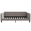 daybed med madras 100x200 cm stof gråbrun