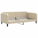 daybed med madras 100x200 cm stof cremefarvet