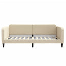 daybed med madras 100x200 cm stof cremefarvet